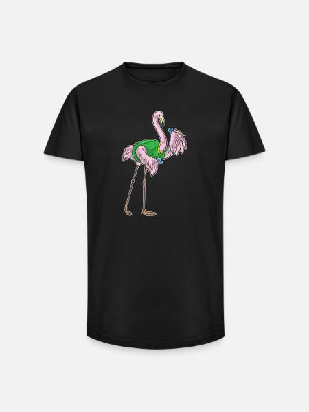 Flamingo Dart Dartpfeil - Long Fit Men's T-Shirt - black