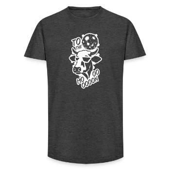 Funny Space Cow To The Moon - Long Fit Men's T-Shirt - charcoal grey - Front - AI Model Male 185 light (185cm)