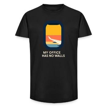 Flight Attendant Cabin Crew Life Aviation - Long Fit Men's T-Shirt - black - Front - AI Model Male 185 light (185cm)