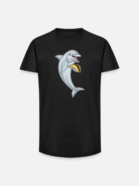 Dolphin Taco - Long Fit Men's T-Shirt - black