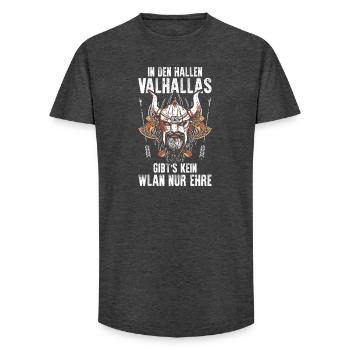 Medieval Shield Wall Medieval Market Viking - Long Fit Men's T-Shirt - charcoal grey - Front - AI Model Male 185 light (185cm)