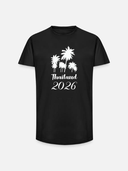 Thailand 2026 Palm Trees Design - Long Fit Men's T-Shirt - black