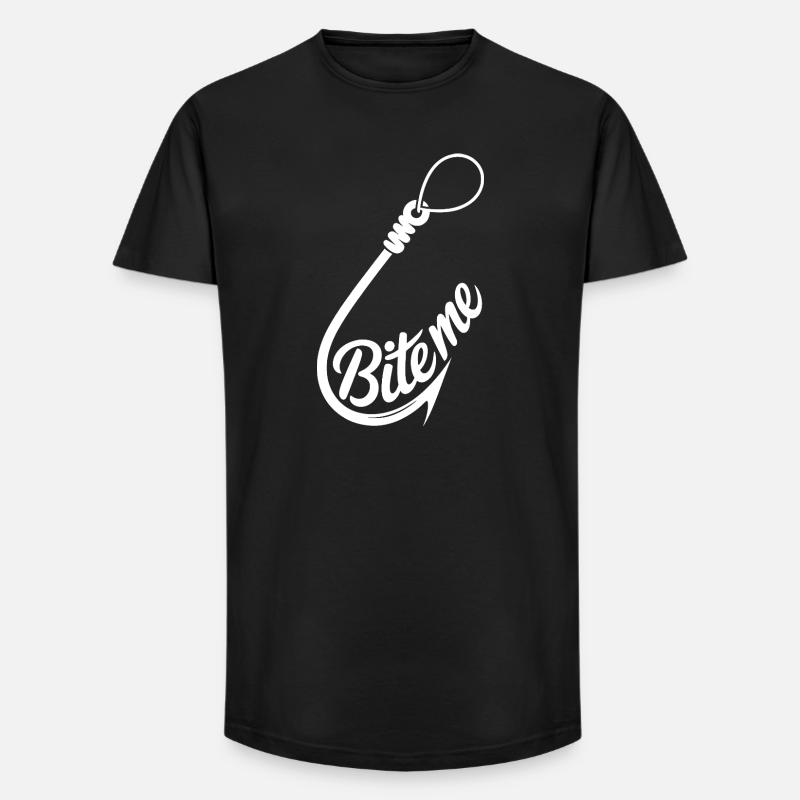 Bite Me Hook Graphic Tee - Long Fit Men's T-Shirt - black