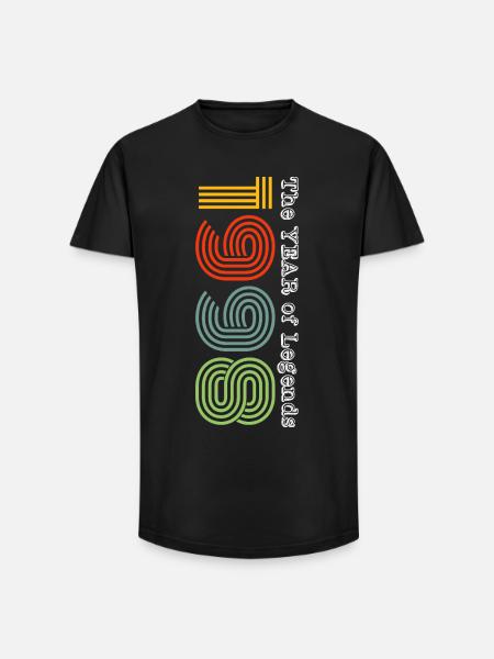 Millésime 1998 - T-shirt coupe longue homme - noir
