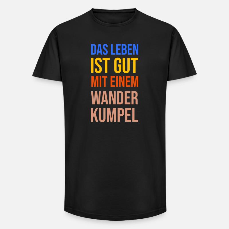 Wandern Statement Bergwanderung Wanderer Klettern - Long Fit Männer T-Shirt - Schwarz