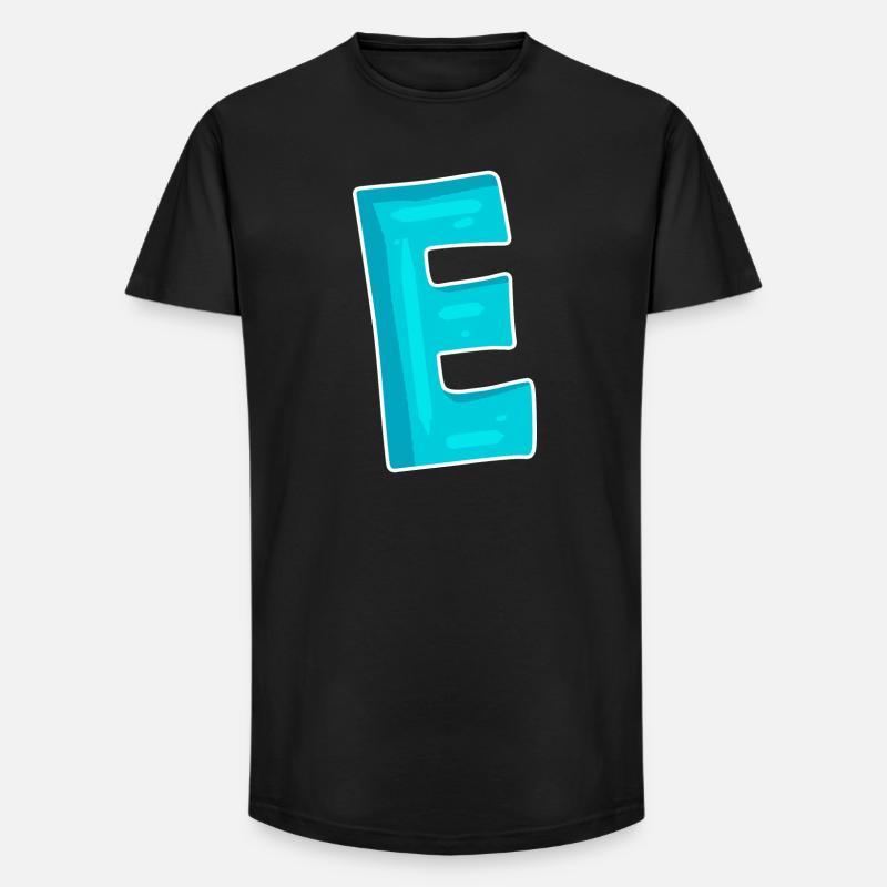 Buchstabe E Anfangsbuchstabe Zeichen - Long Fit Männer T-Shirt - Schwarz