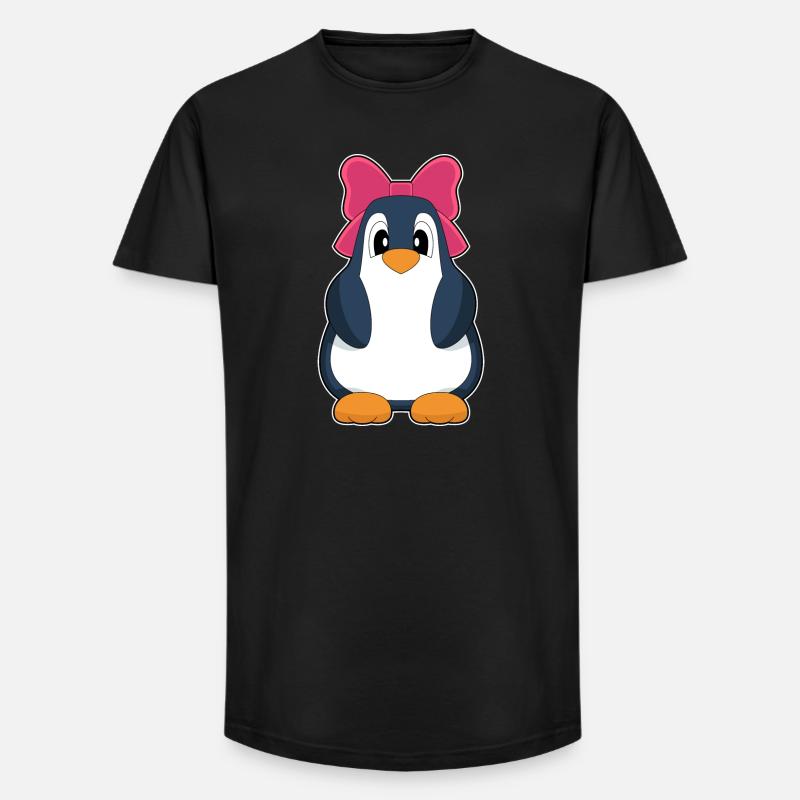 Pinguin Schleife - Long Fit Männer T-Shirt - Schwarz