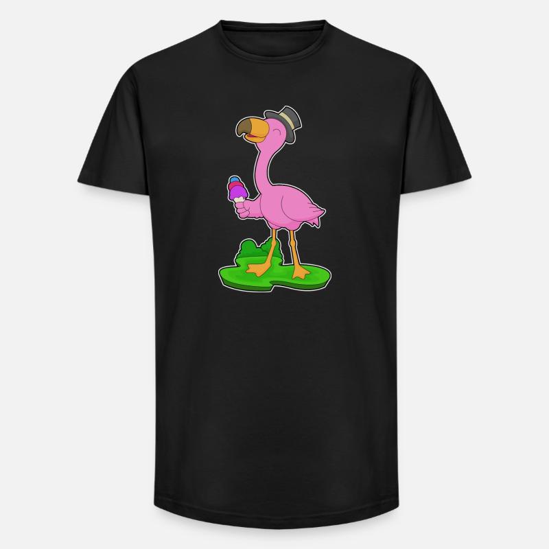 Flamingo Waffeleis - Long Fit Männer T-Shirt - Schwarz