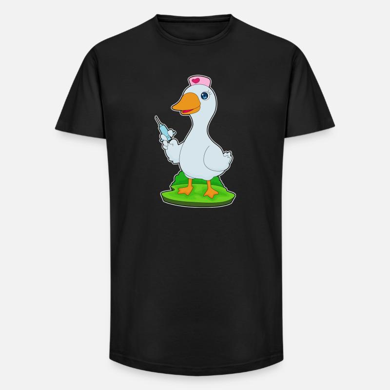 Seringue d’infirmière de canard - T-shirt coupe longue homme - noir