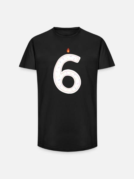 Colourful Birthday Number Candle Design - Long Fit Men's T-Shirt - black