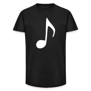 Music note white music - Long Fit Men's T-Shirt - black - Front - AI Model Male 185 light (185cm)