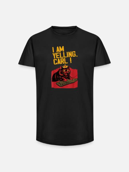 I scream, Carl! – Funny cat design - Long Fit Men's T-Shirt - black