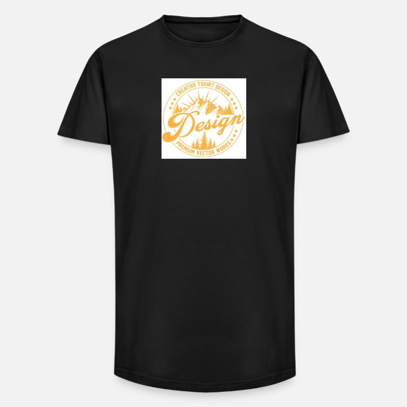 Berglandschaft Script Design - Long Fit Männer T-Shirt - Schwarz