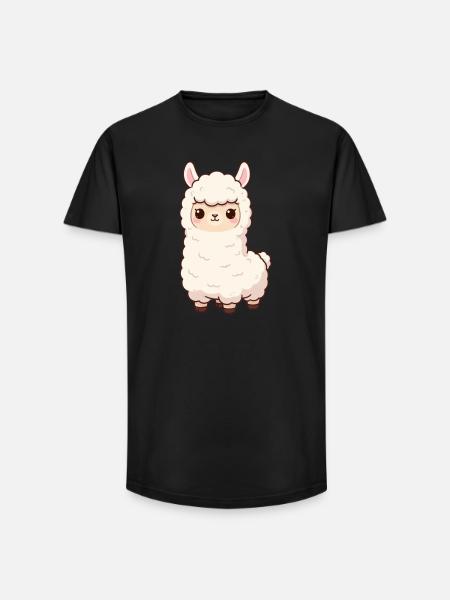 Alpaca Kawaii Gift Birthday - Long Fit Men's T-Shirt - black