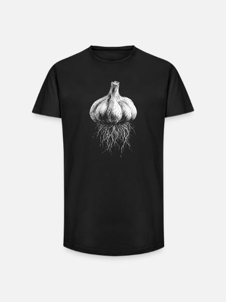Knoblauch - Long Fit Männer T-Shirt - Schwarz