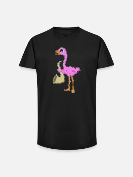 Flamingo Musician Saxophone Music - Long Fit Men's T-Shirt - black
