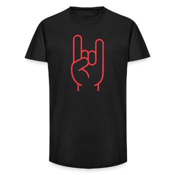 Rock Hand - Festival French Friesfork Rock Music Metal - Long Fit Men's T-Shirt - black - Front - AI Model Male 185 light (185cm)