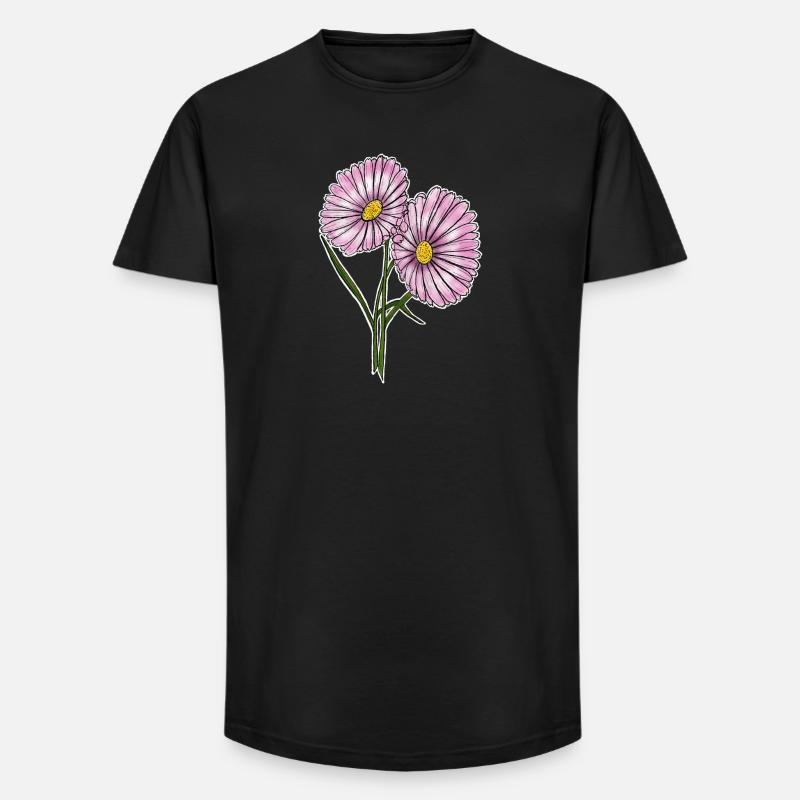 Gänseblümchen - Long Fit Männer T-Shirt - Schwarz