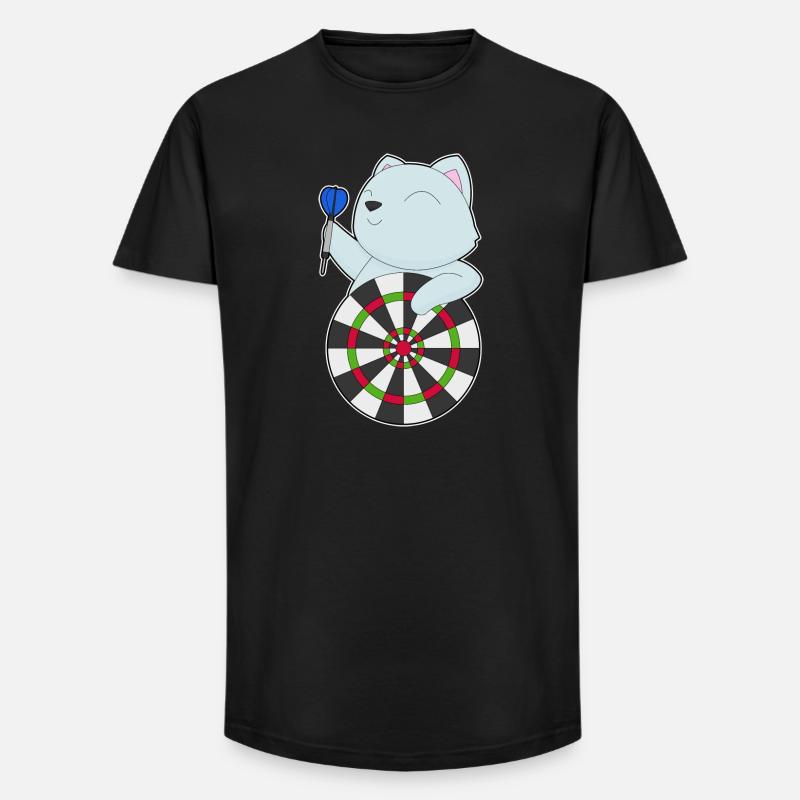 Cible de fléchettes pour chat - T-shirt coupe longue homme - noir