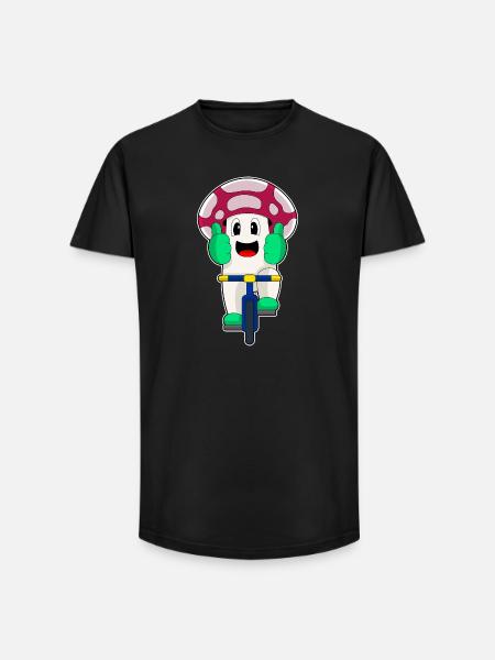 Vélo champignon - T-shirt coupe longue homme - noir