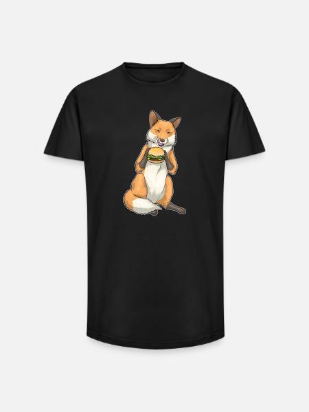 Fox Cheeseburger - Long Fit Men's T-Shirt - black
