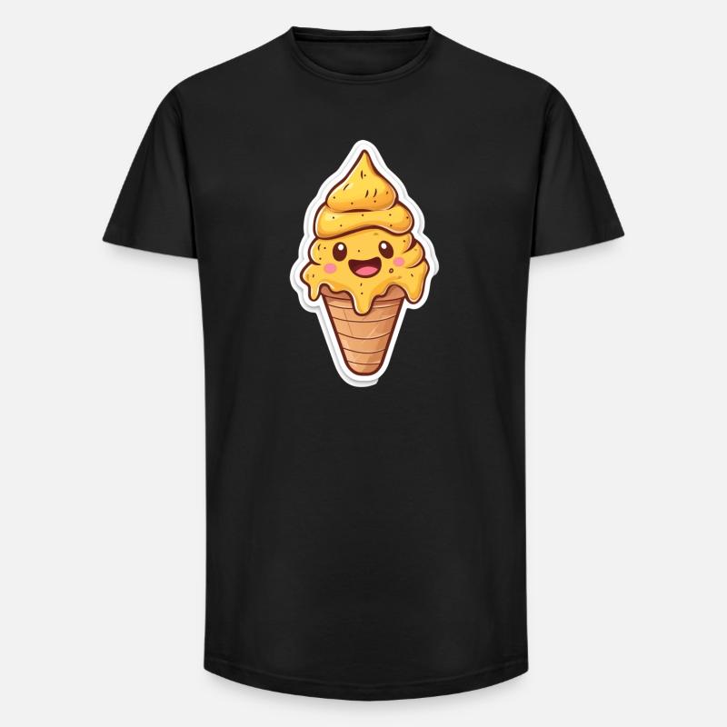 Eiscreme Eis - Long Fit Männer T-Shirt - Schwarz