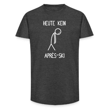 No après-ski fun après-ski skier today - Long Fit Men's T-Shirt - charcoal grey - Front - AI Model Male 185 light (185cm)