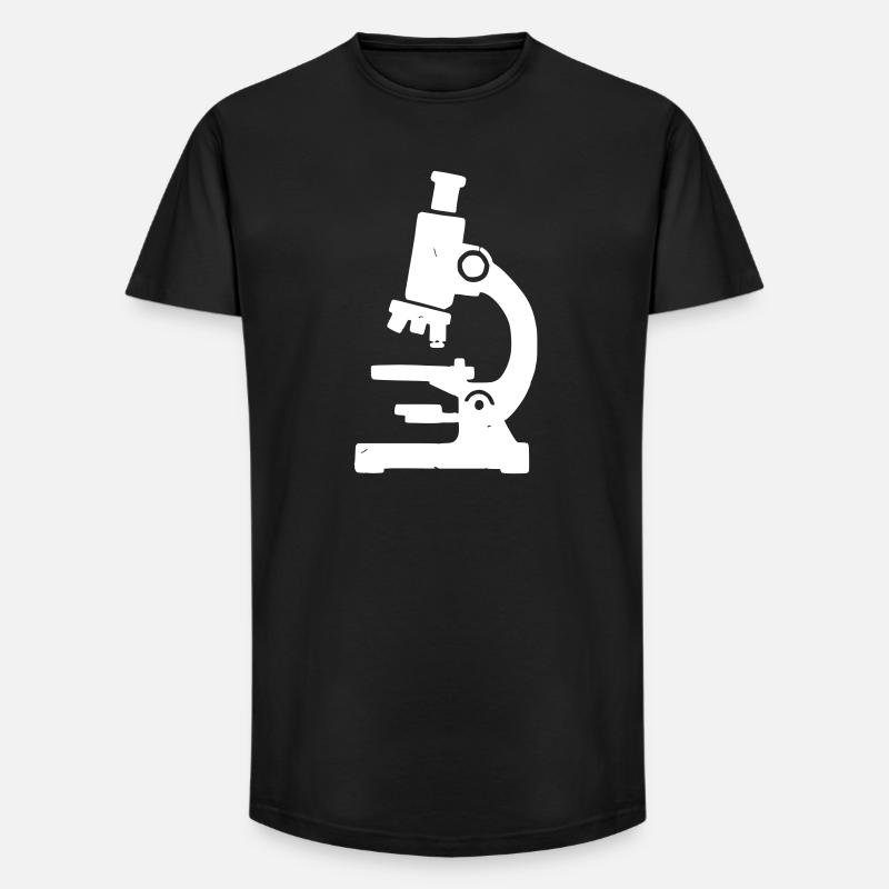 Texture du tampon microscope - T-shirt coupe longue homme - noir