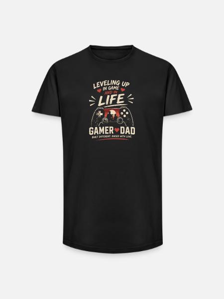Gamer Dad: Level Up i spil og liv - Long fit herre T-shirt - sort
