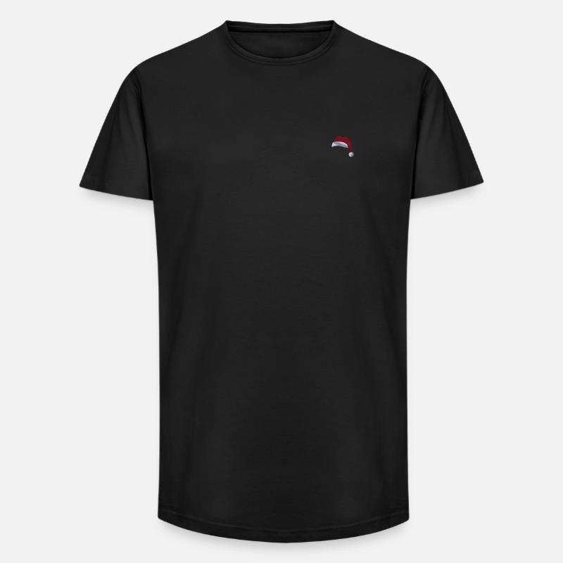 Broderet julehat - Long fit herre T-shirt - sort
