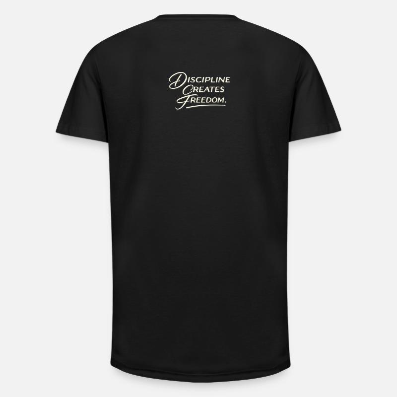 Discipline Creates Freedom Script - Long Fit Men's T-Shirt - black