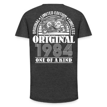 40th Birthday - Long Fit Men's T-Shirt - charcoal grey - Back - AI Model Male 185 light (185cm)