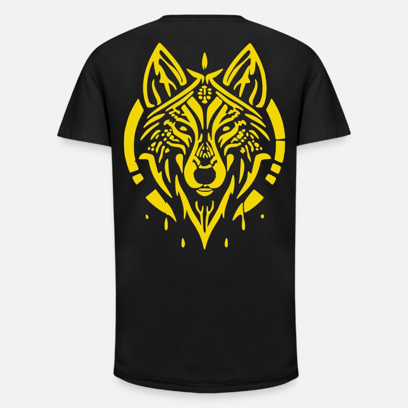 Wolfskopf - Long Fit Männer T-Shirt - Schwarz