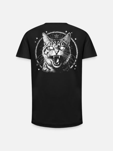 Bewitched Tabby - Long Fit Männer T-Shirt - Schwarz