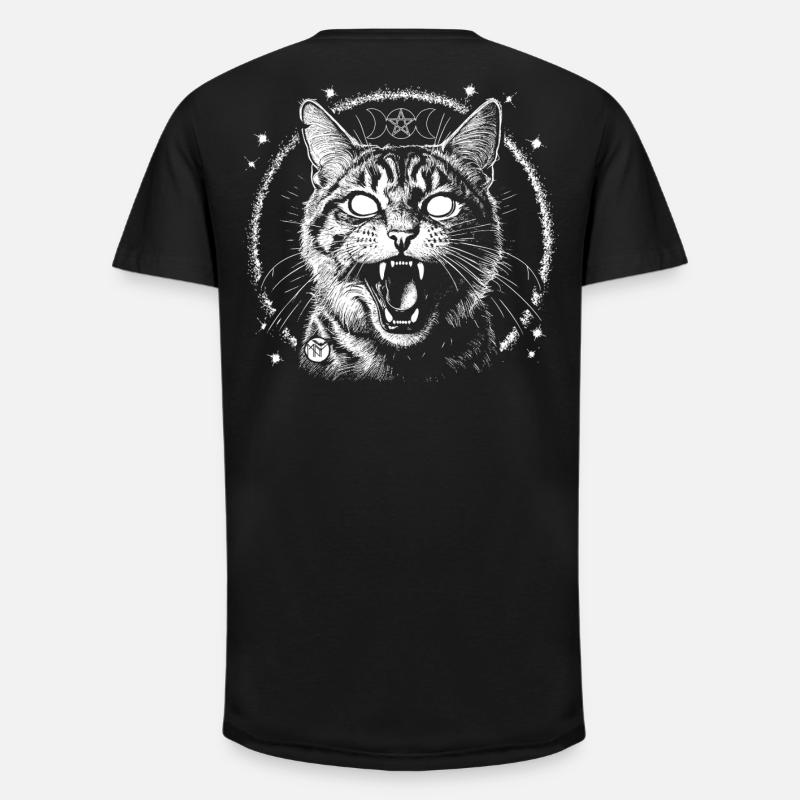 Bewitched Tabby - Long Fit Männer T-Shirt - Schwarz