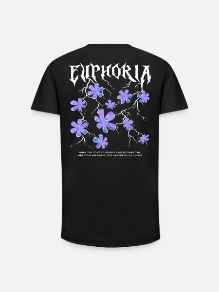 Euphorie Éclair Fleurs - T-shirt coupe longue homme - noir