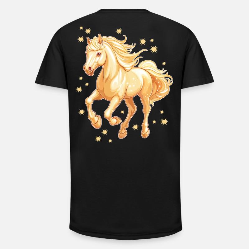 Pferd mit Sternen - Long Fit Männer T-Shirt - Schwarz