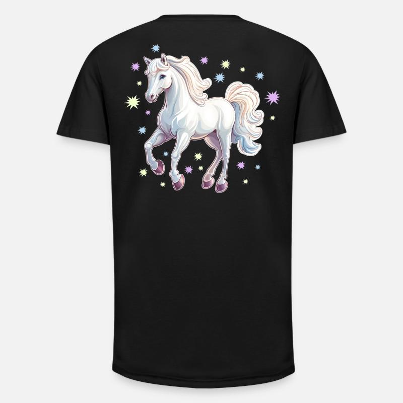 Pferd mit Sternen - Long Fit Männer T-Shirt - Schwarz