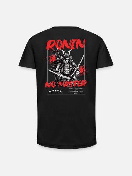 Ronin – No Master Samurai Streetwear - Long Fit Men's T-Shirt - black