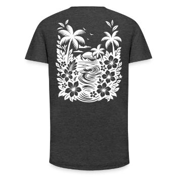 Beach weiss - Long Fit Männer T-Shirt - Anthrazit - Hinten - AI Model Male 185 light (185cm)