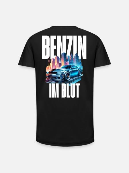 Benzin im Blut Neon - Long Fit Männer T-Shirt - Schwarz