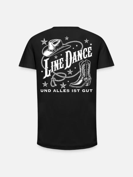 Line Dance Western Flair - Long Fit Männer T-Shirt - Schwarz