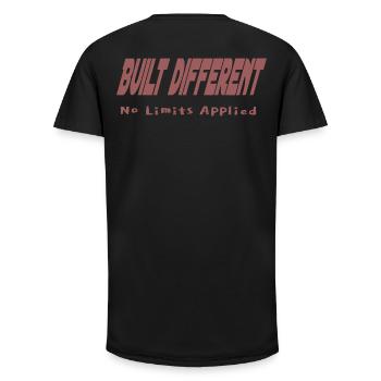 Anders gebaut – keine Grenzen gelten - Long Fit Männer T-Shirt - Schwarz - Hinten - AI Model Male 185 light (185cm)
