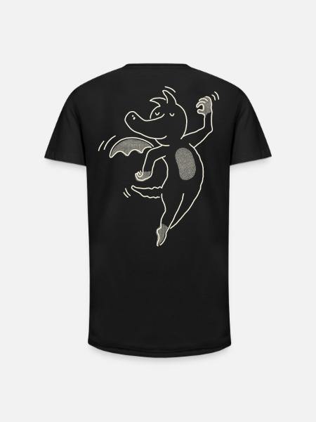 Tabaluga Tanzend Als Kontur - Long Fit Männer T-Shirt - Schwarz