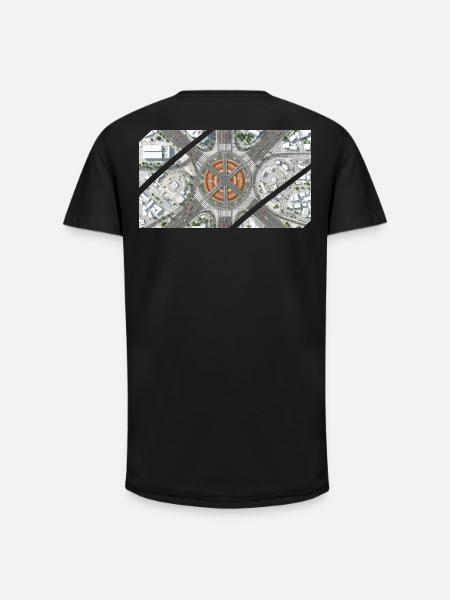 Urban Roundabout Mosaic - Long Fit Men's T-Shirt - black