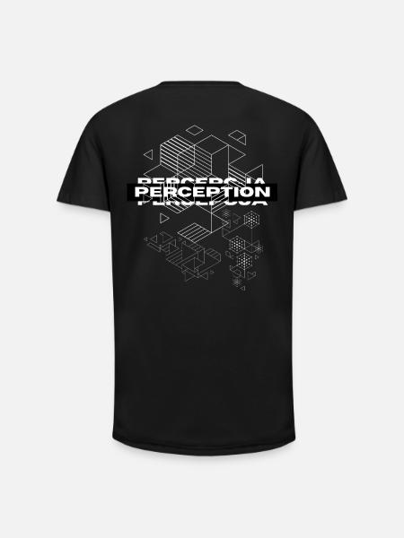 Perception Geometry Mystique - Long Fit Men's T-Shirt - black