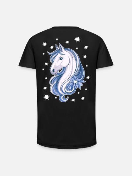 Pferd mit Sternen - Long Fit Männer T-Shirt - Schwarz