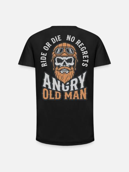 Angry Old Man - Long Fit Men's T-Shirt - black