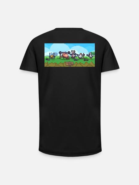 Peasant Gym Pixel Show - Long Fit Men's T-Shirt - black