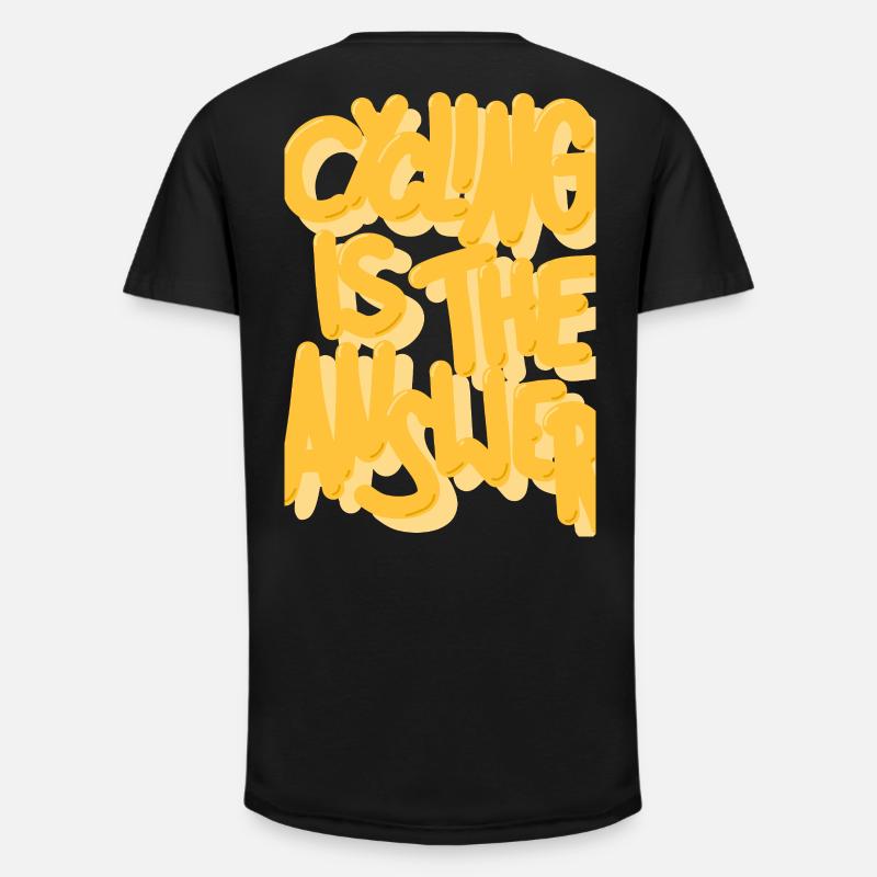 Cycling is the answer gelb - Long Fit Männer T-Shirt - Schwarz